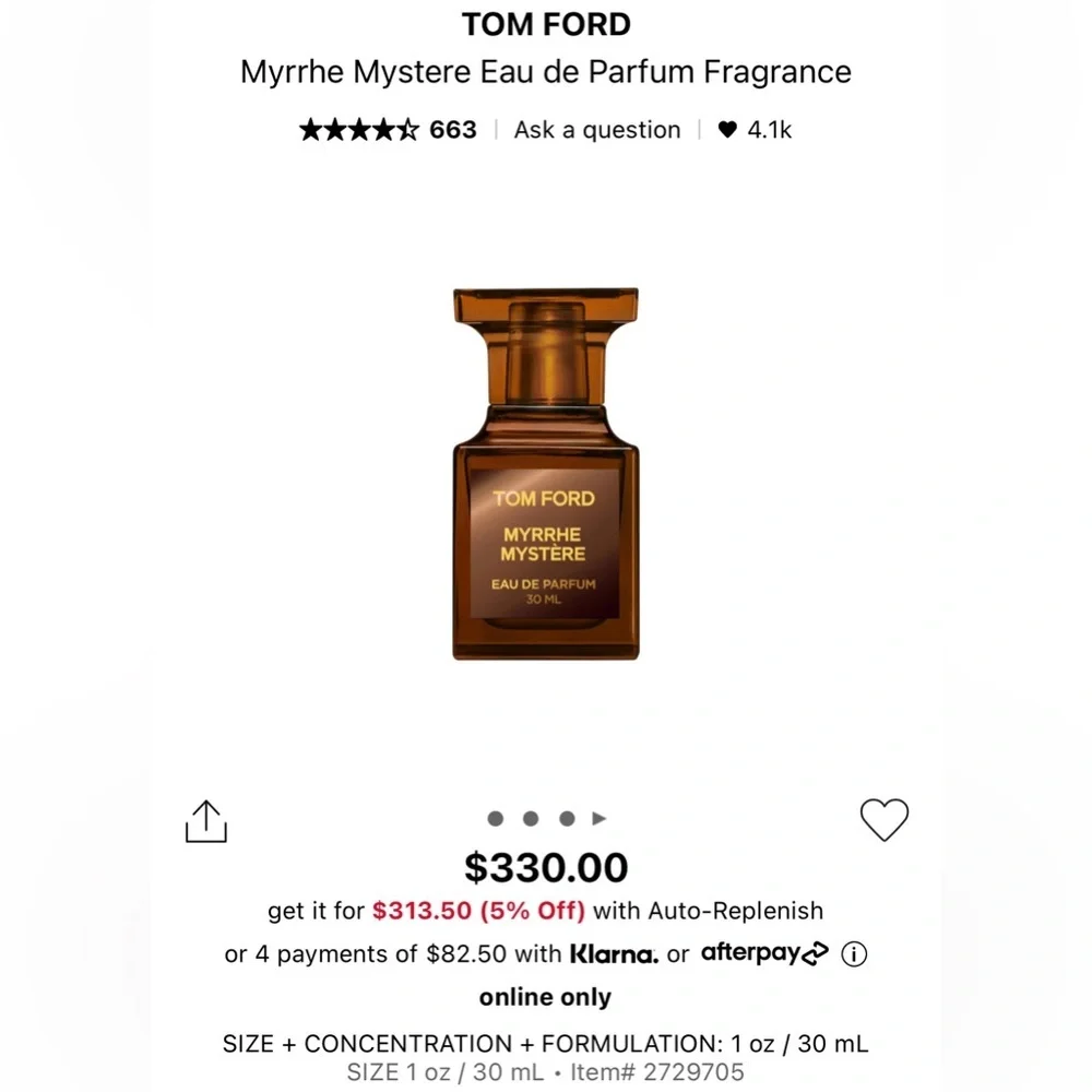 Tom Ford Myrrhe Mystere Fragrance Sample - Picture 2 of 3
